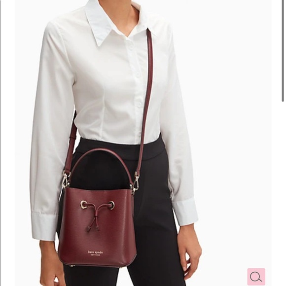 Kate spade small bucket leather bag cherrywood crossbody - Picture 4 of 6